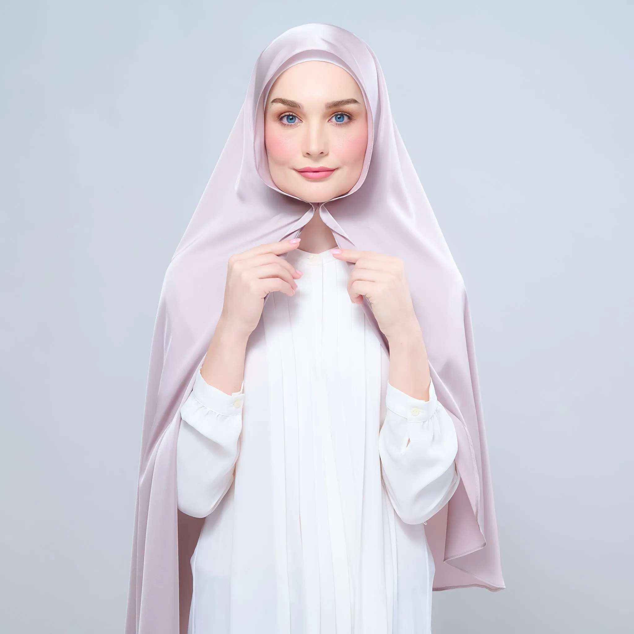 Instant Tag n' Go Shawl  | Satin Silk in Cool Taupe