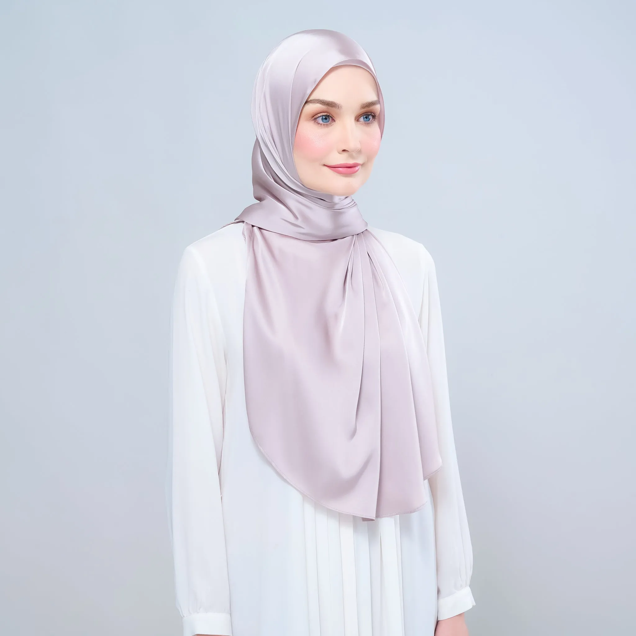 Instant Tag n' Go Shawl  | Satin Silk in Cool Taupe