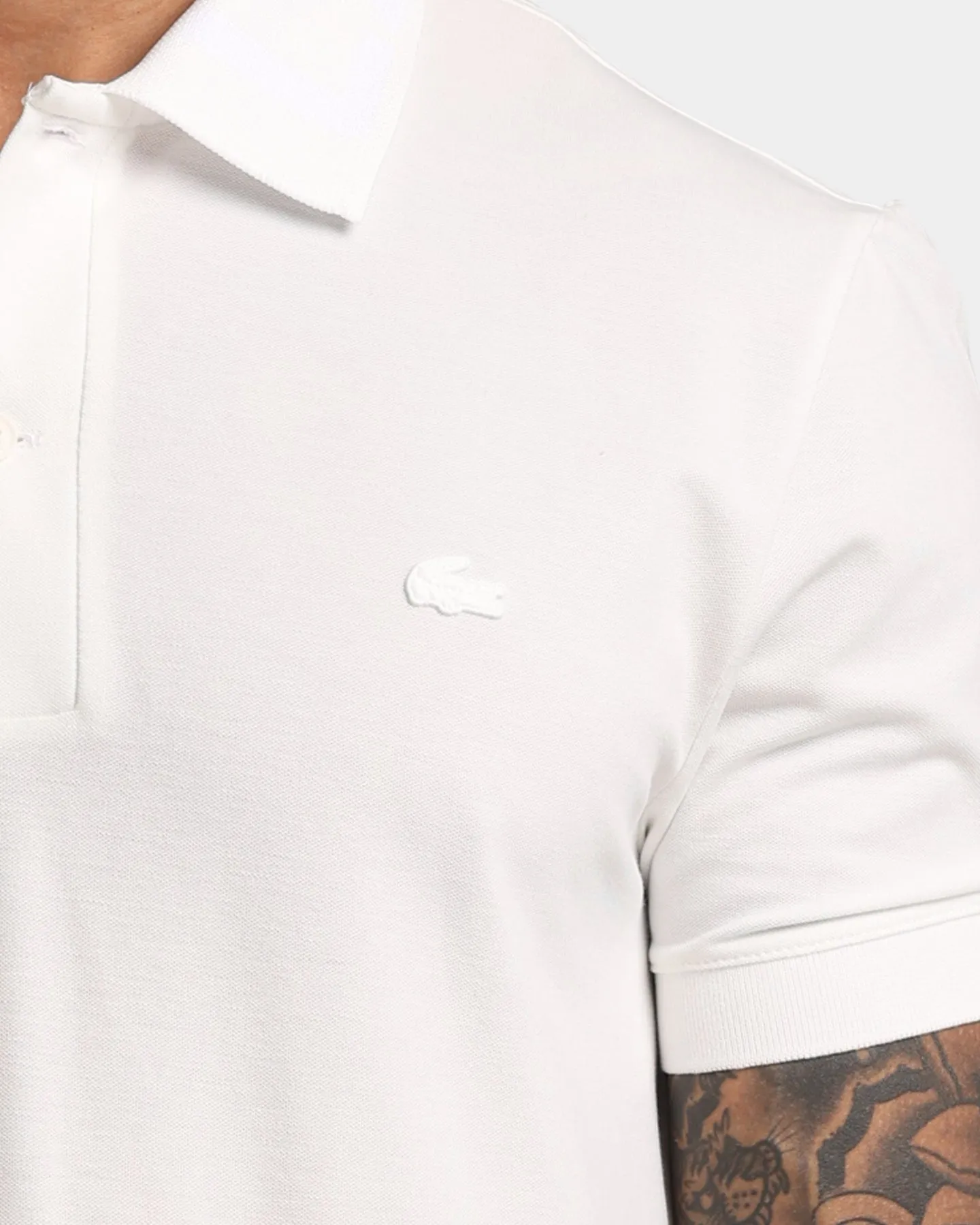 Lacoste Slim Fit Collar Wording Polo Shirt Flour