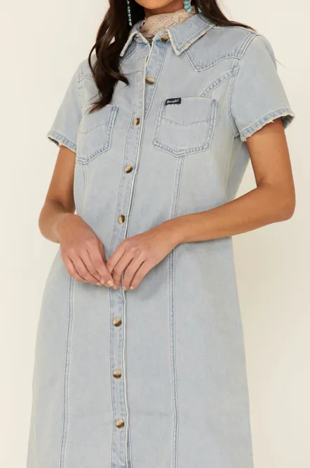 LWD305B - Wrangler Women's Shirt Dress - Denim