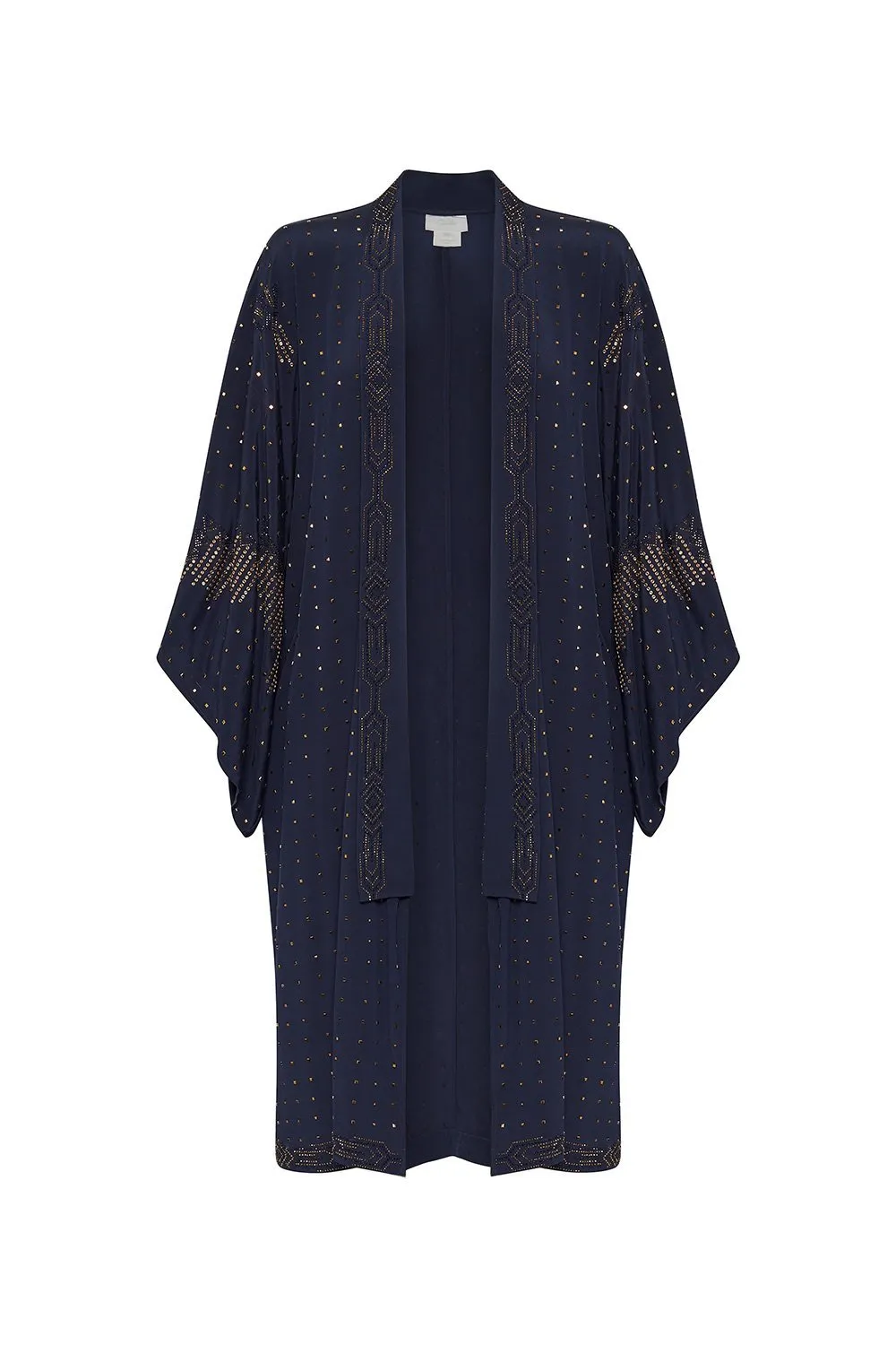 MID LENGTH KIMONO COAT LUXE NAVY