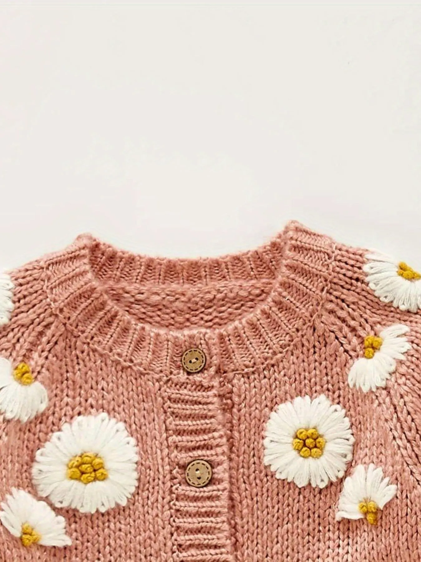 Newborn Baby Girls Knit Cardigan Sweater, Infant Button Down Sweater, Daisy Print Top Baby Clothes