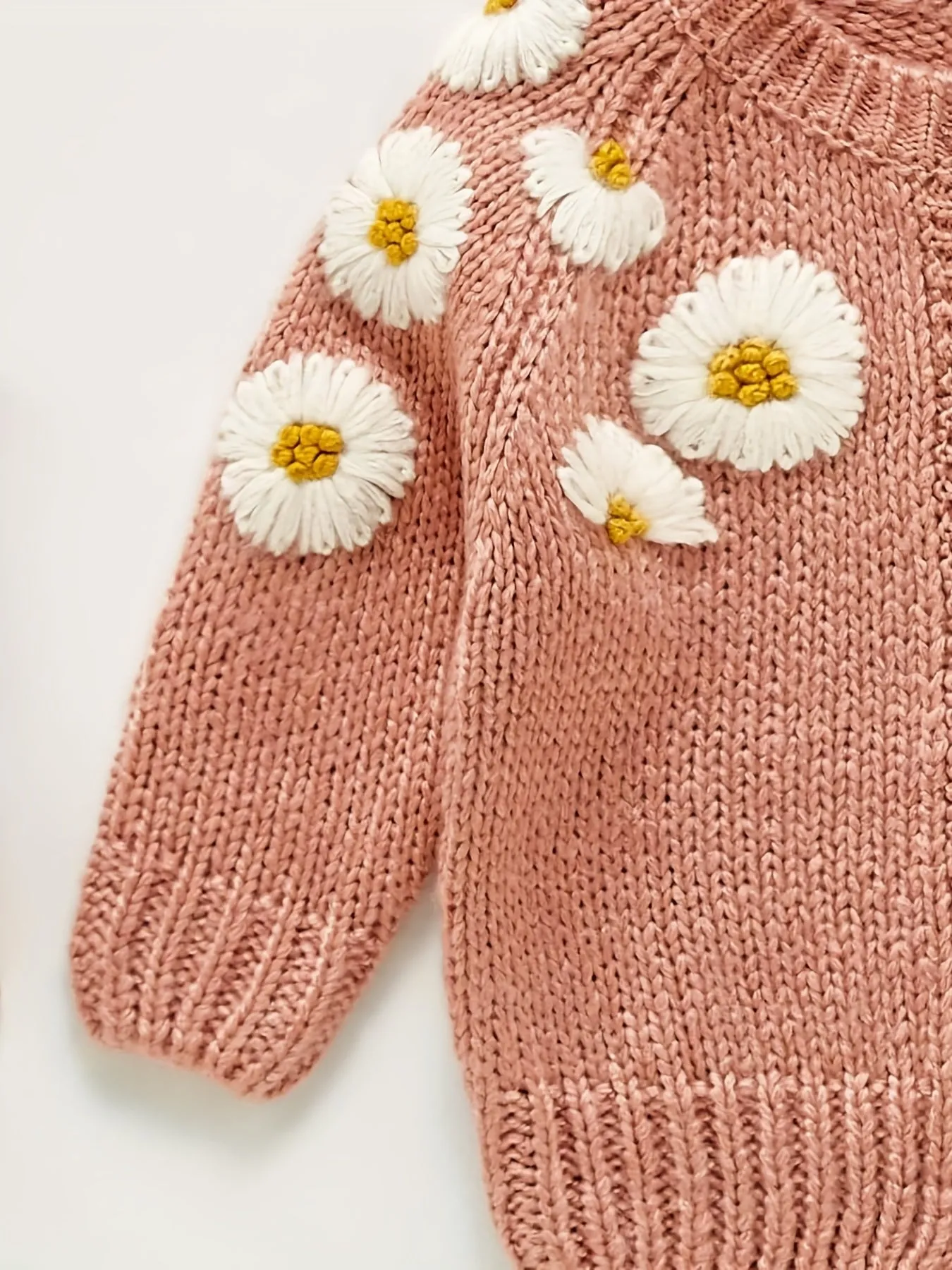 Newborn Baby Girls Knit Cardigan Sweater, Infant Button Down Sweater, Daisy Print Top Baby Clothes