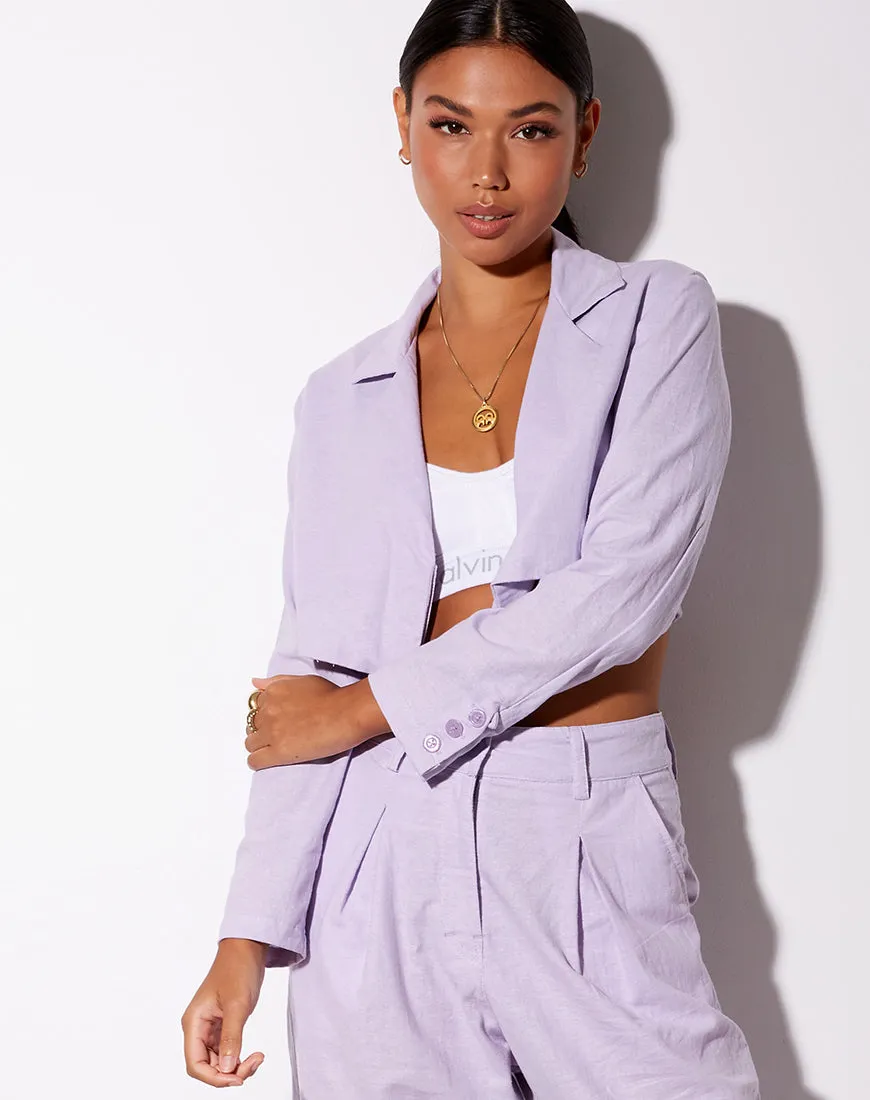 Noly Cropped Blazer in Violet