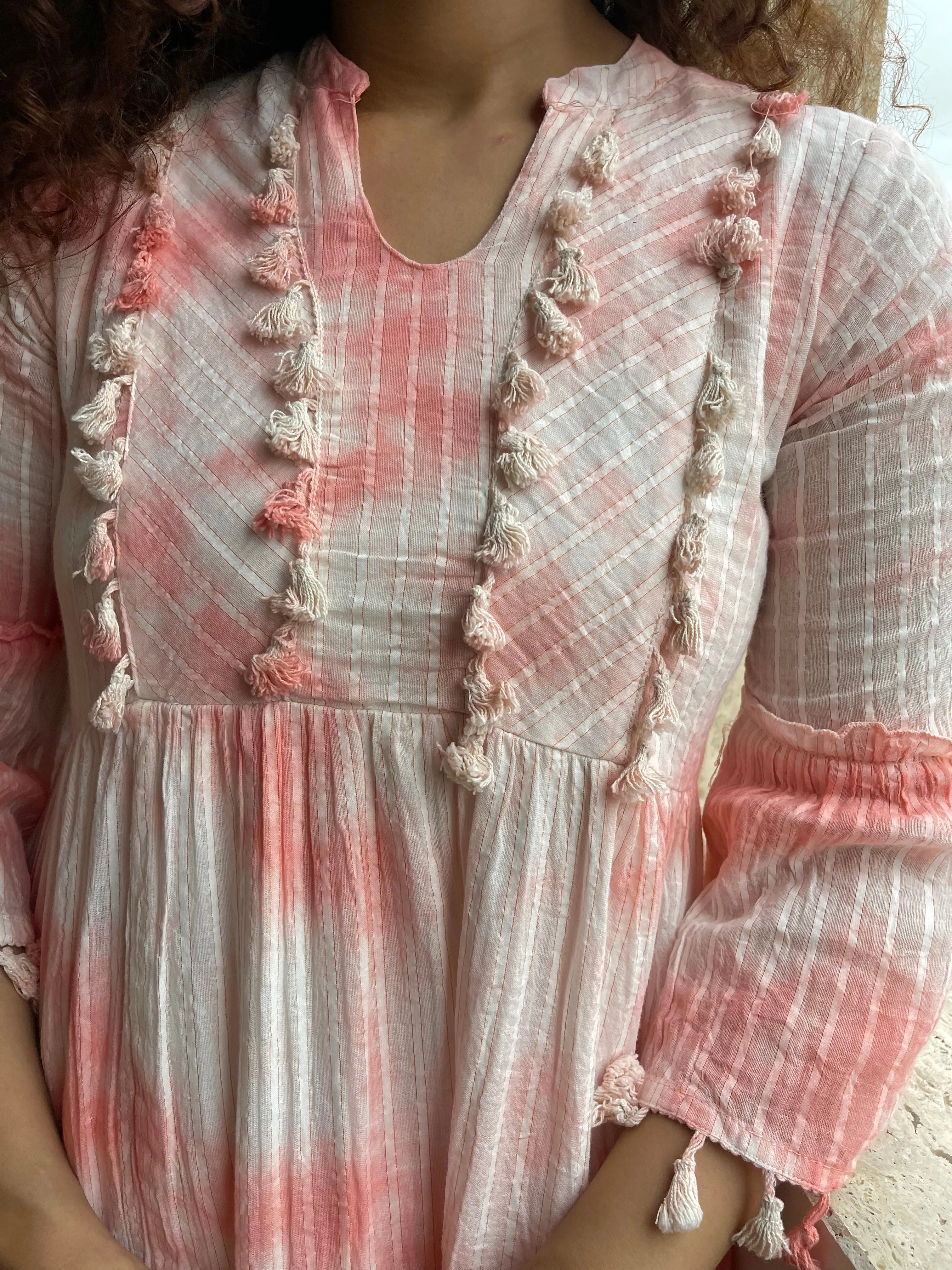 Peach Tye Dye Maxi Dress
