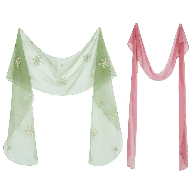 Peiyu 佩玉 Jade Shawl Embroidered Pibo & Accessories Set