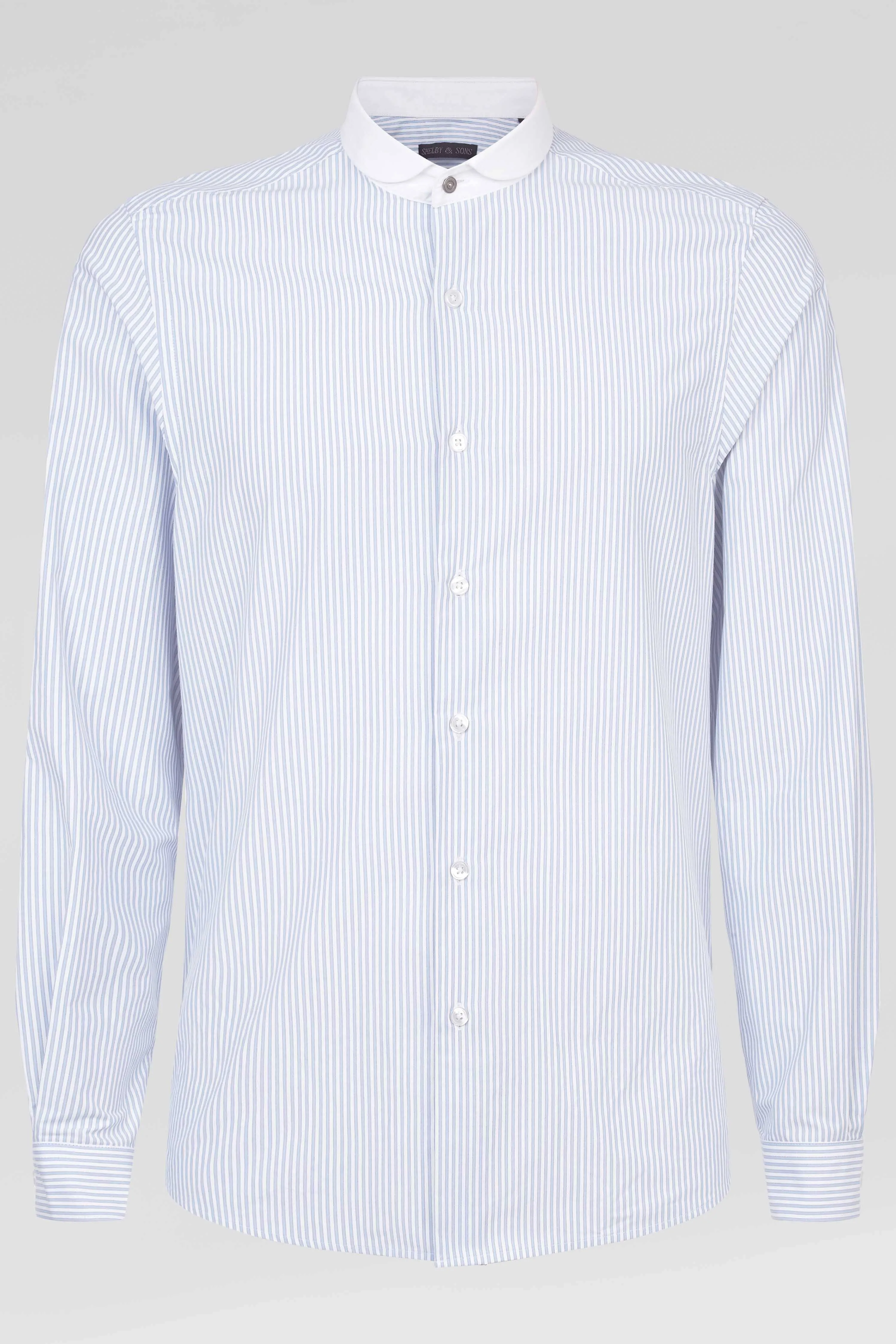 Portland Slim Fit Blue Stripe Cotton Shirt - ARCHIVE