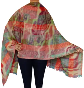 Pure Wool Jamawar Shawl Scarves Womens Indian Clothing (76 x 28 inches)
