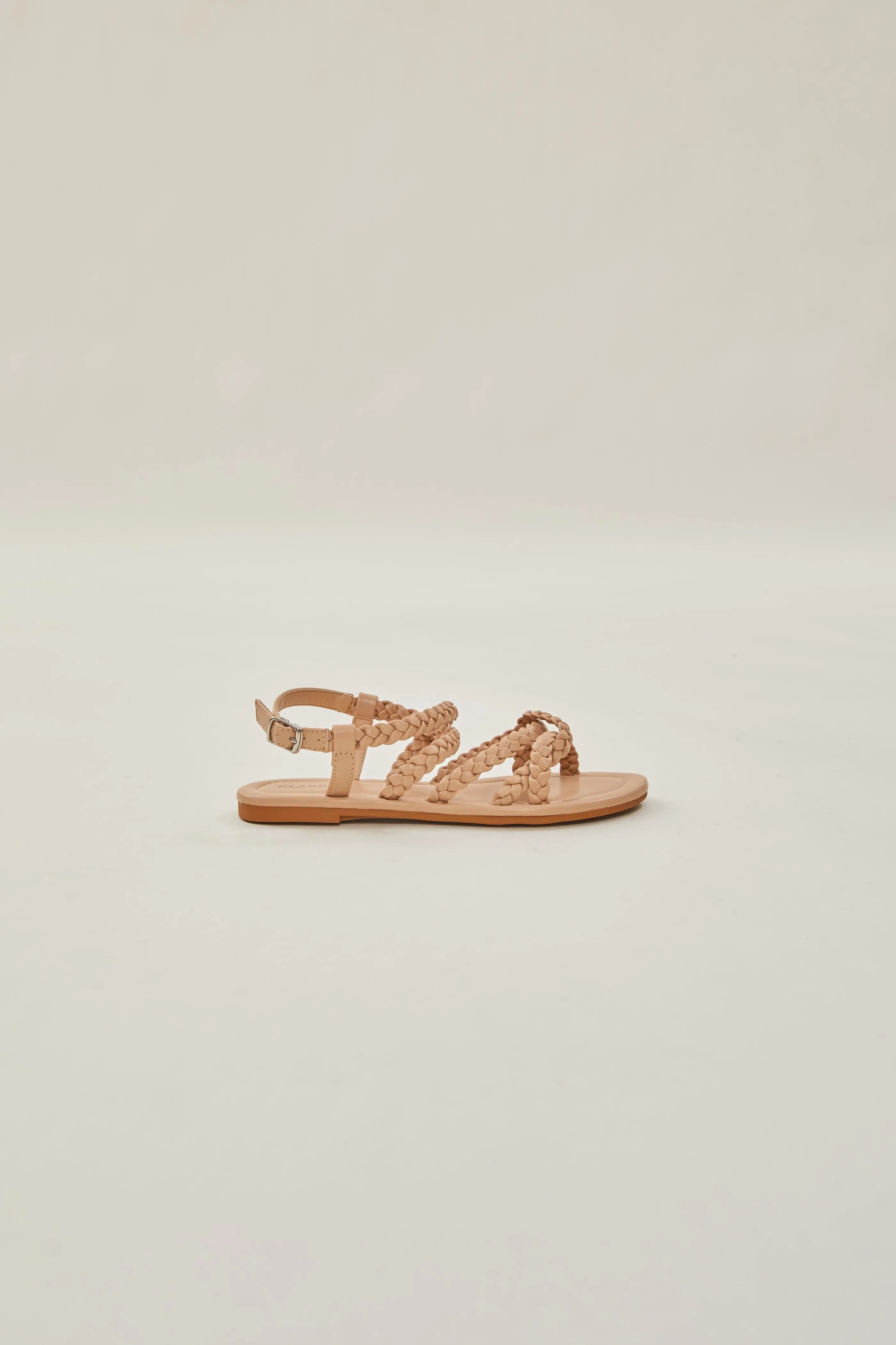 Roma Pleated Sandals in Beige
