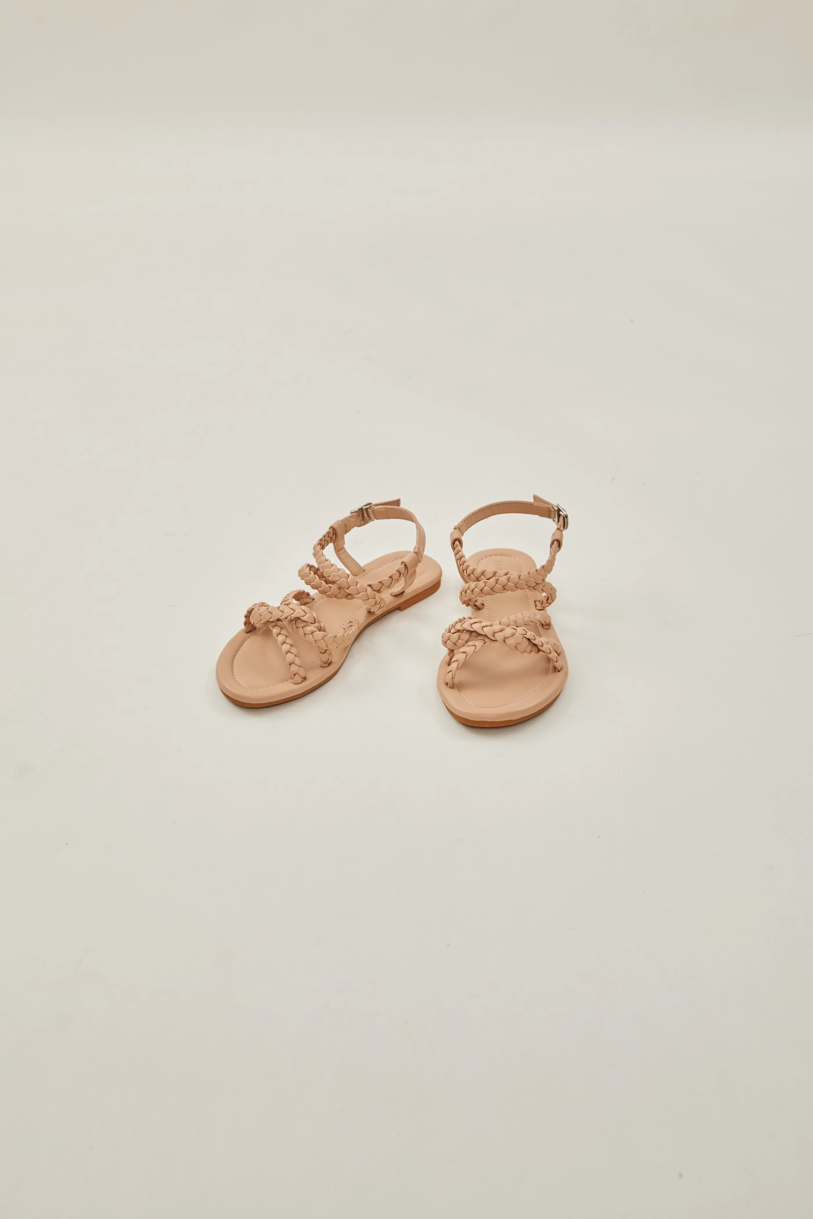 Roma Pleated Sandals in Beige
