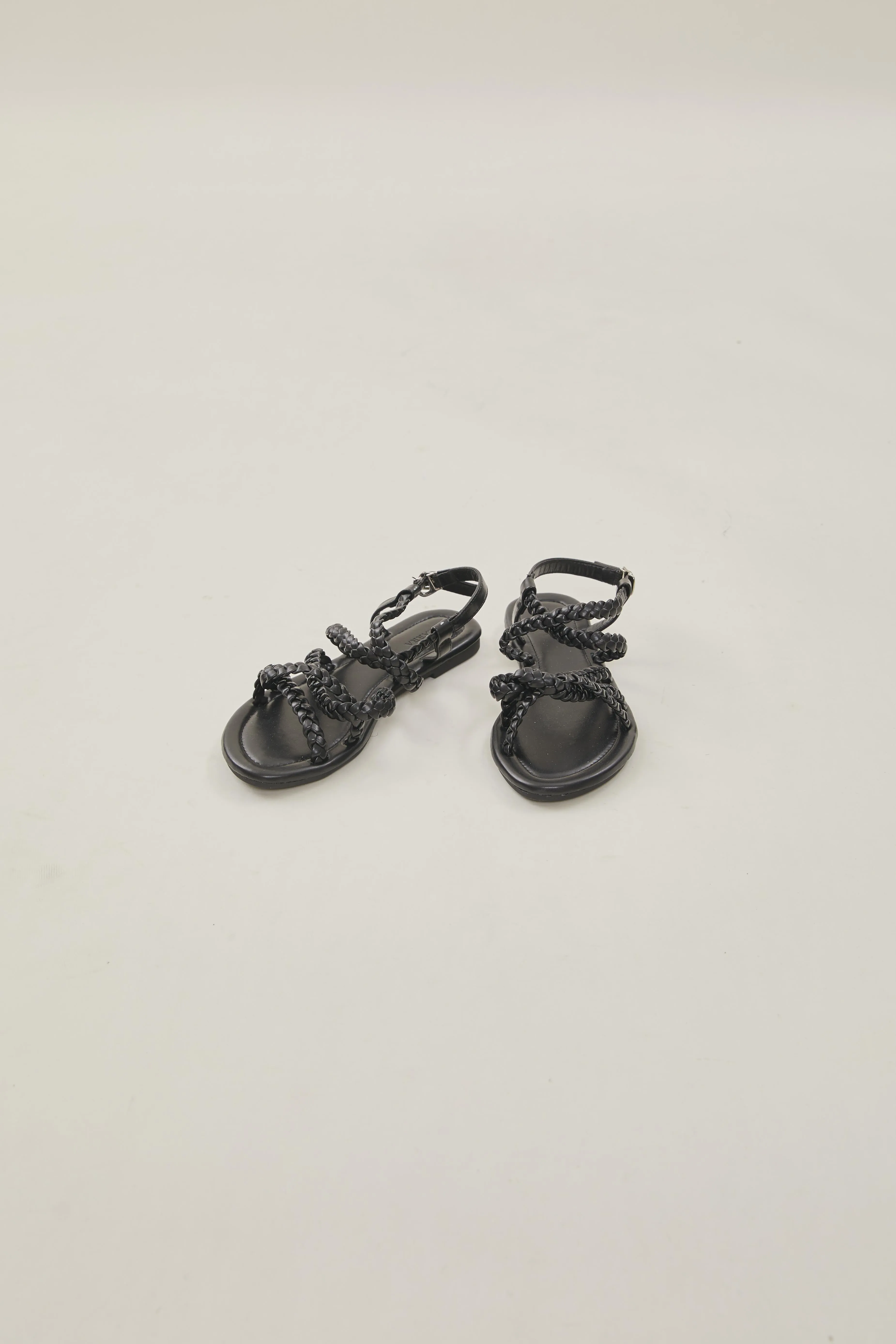 Roma Pleated Sandals in Black