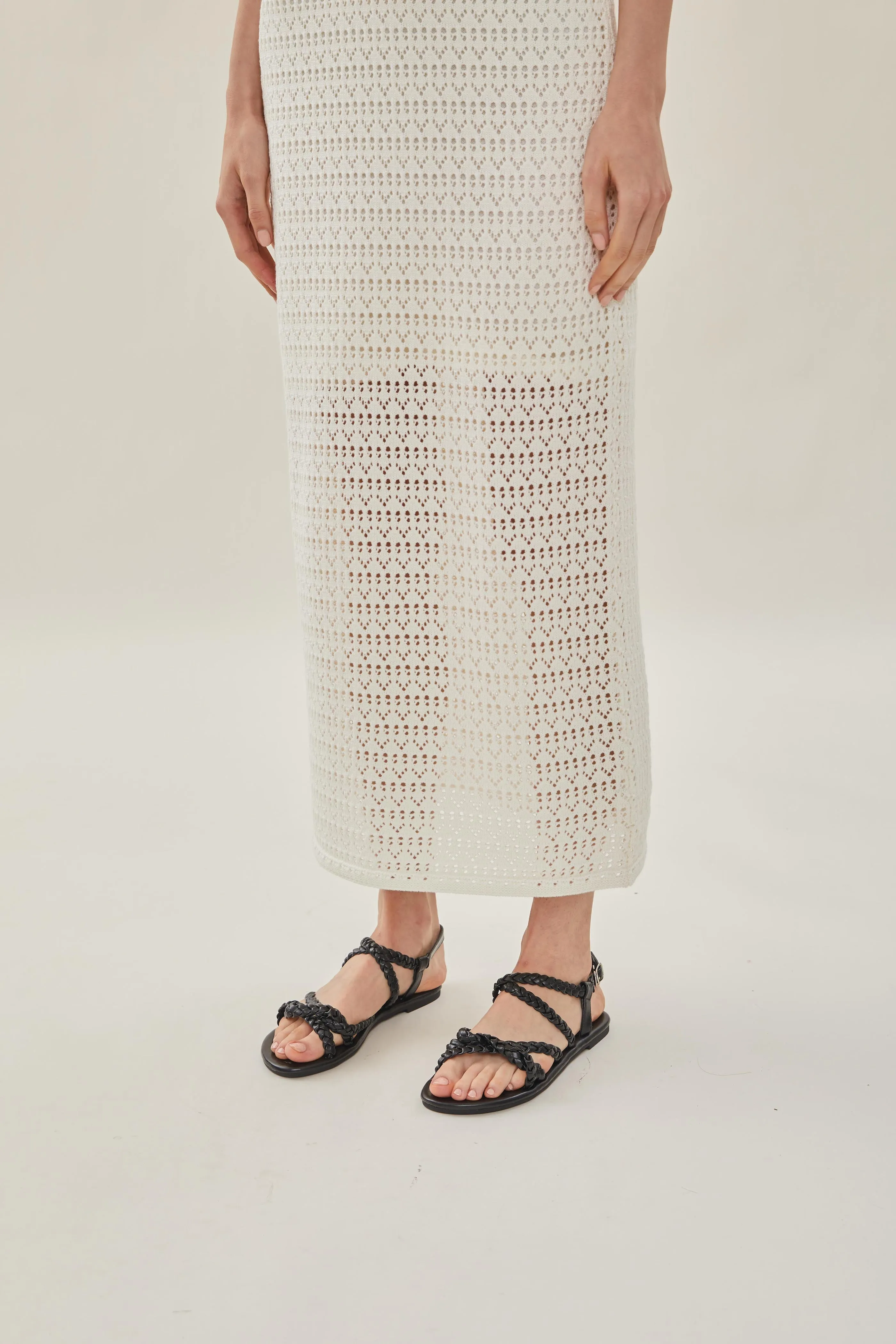 Roma Pleated Sandals in Black