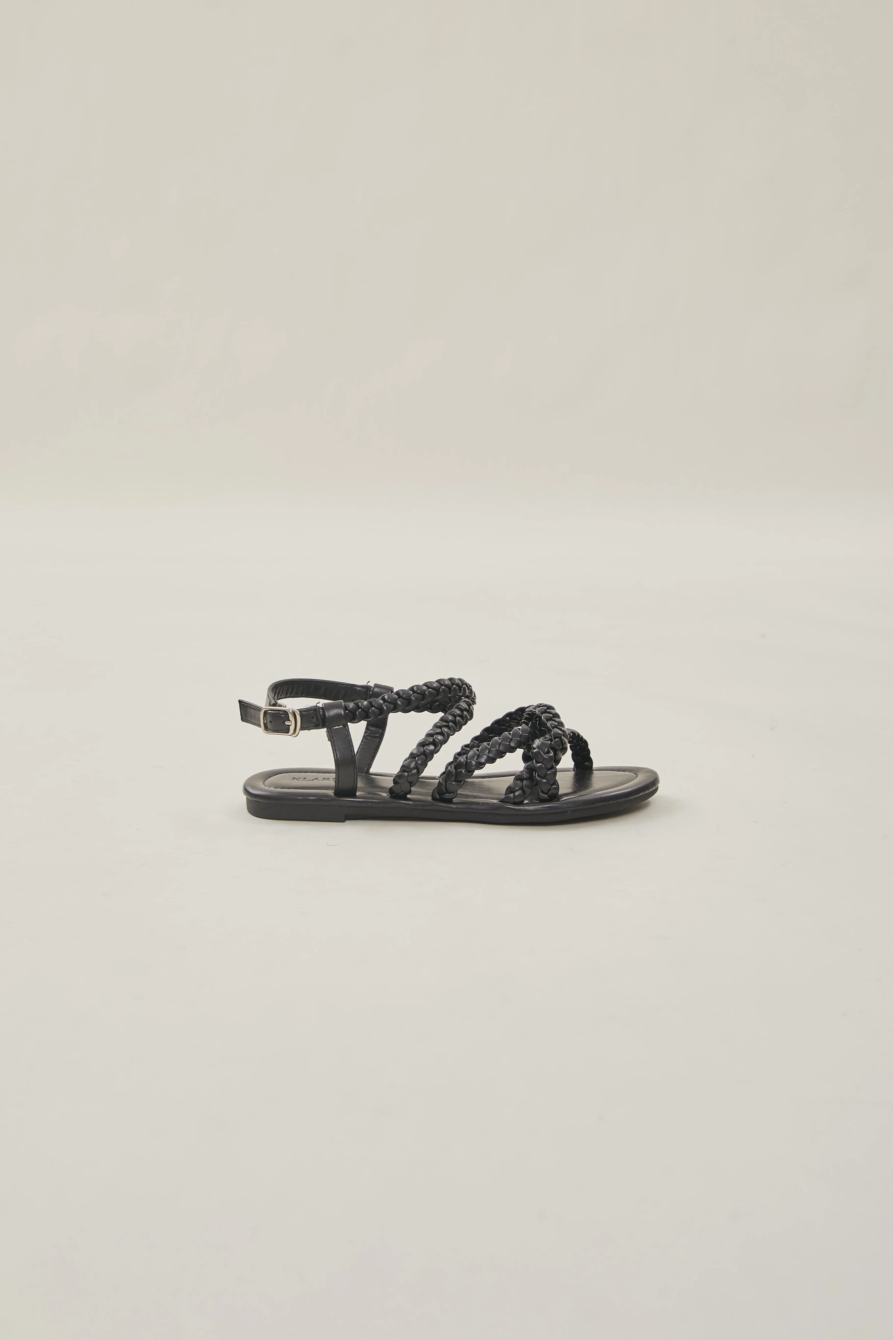 Roma Pleated Sandals in Black