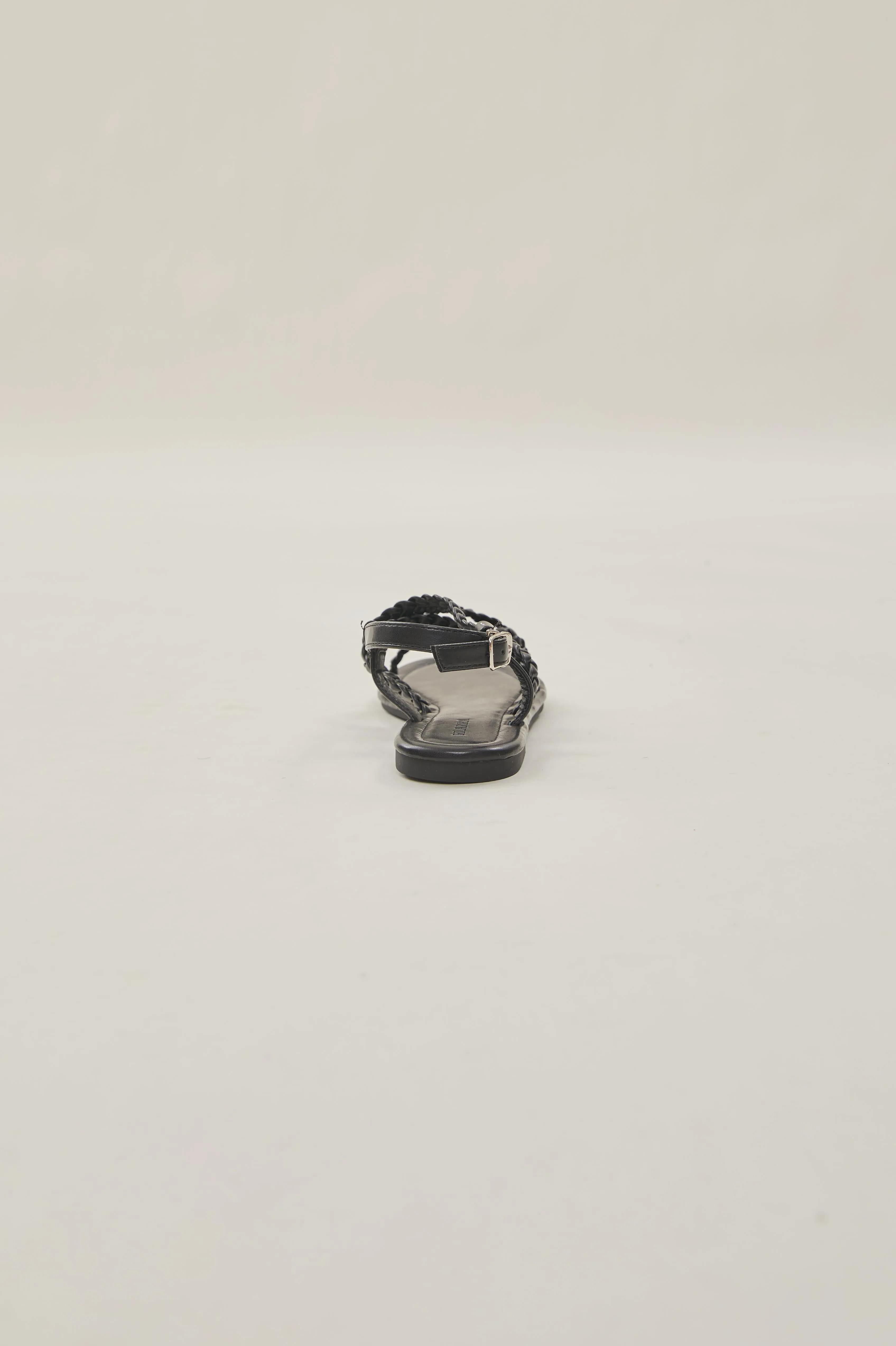 Roma Pleated Sandals in Black