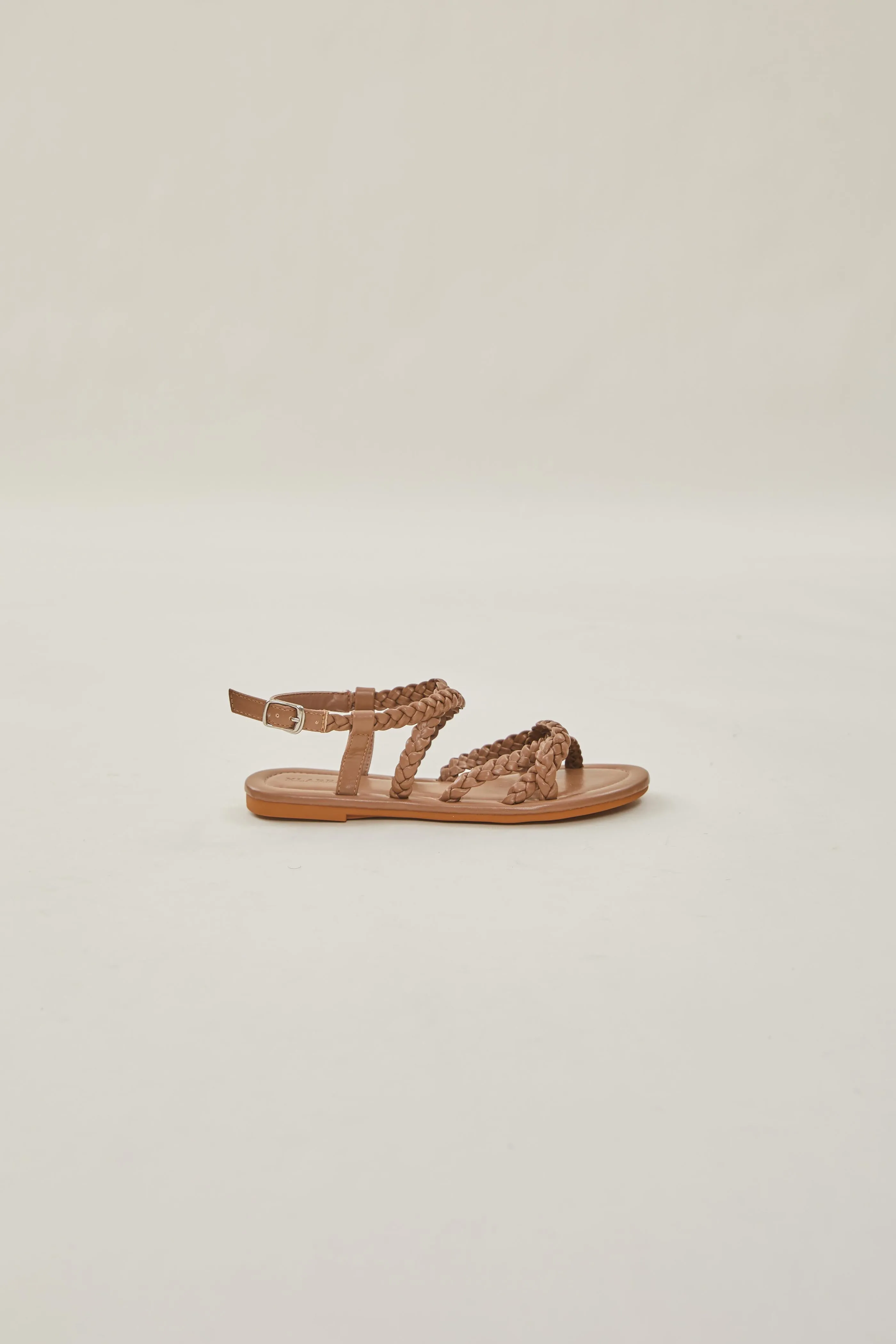 Roma Pleated Sandals in Khaki