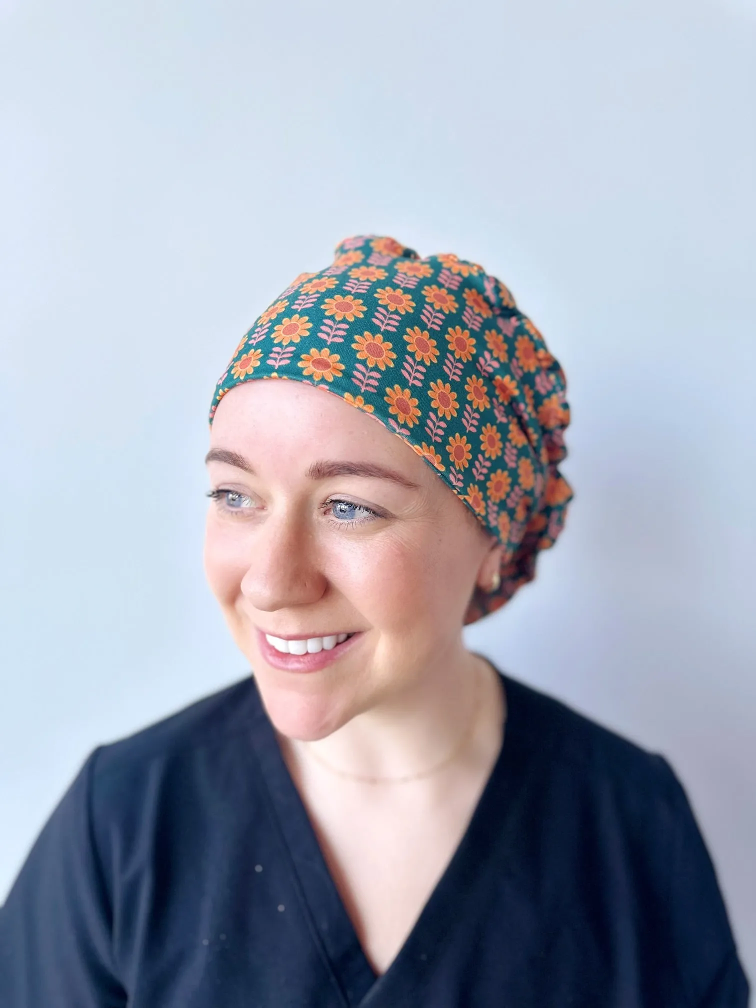 Scrub Hat - Quilted Sunflower