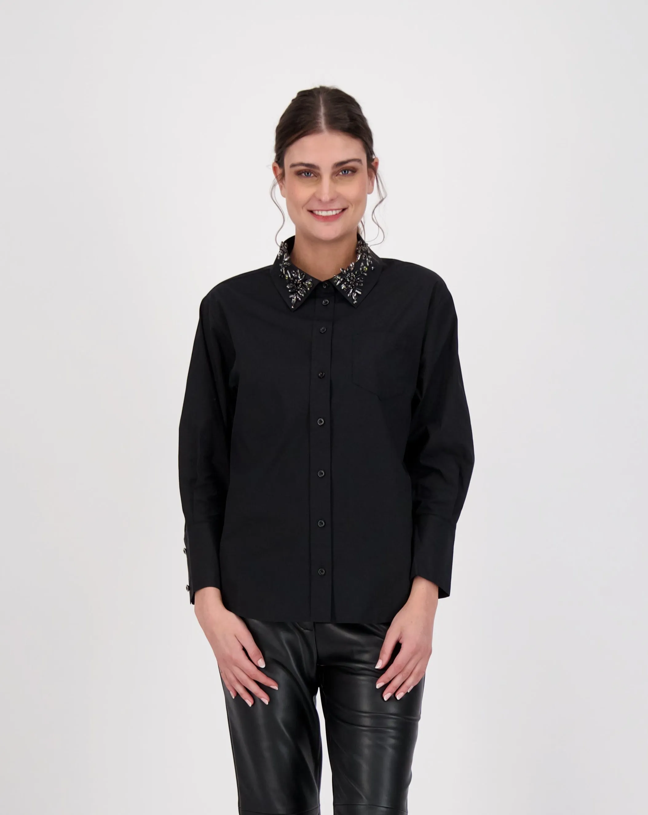 Shirt With Jewelled Collar