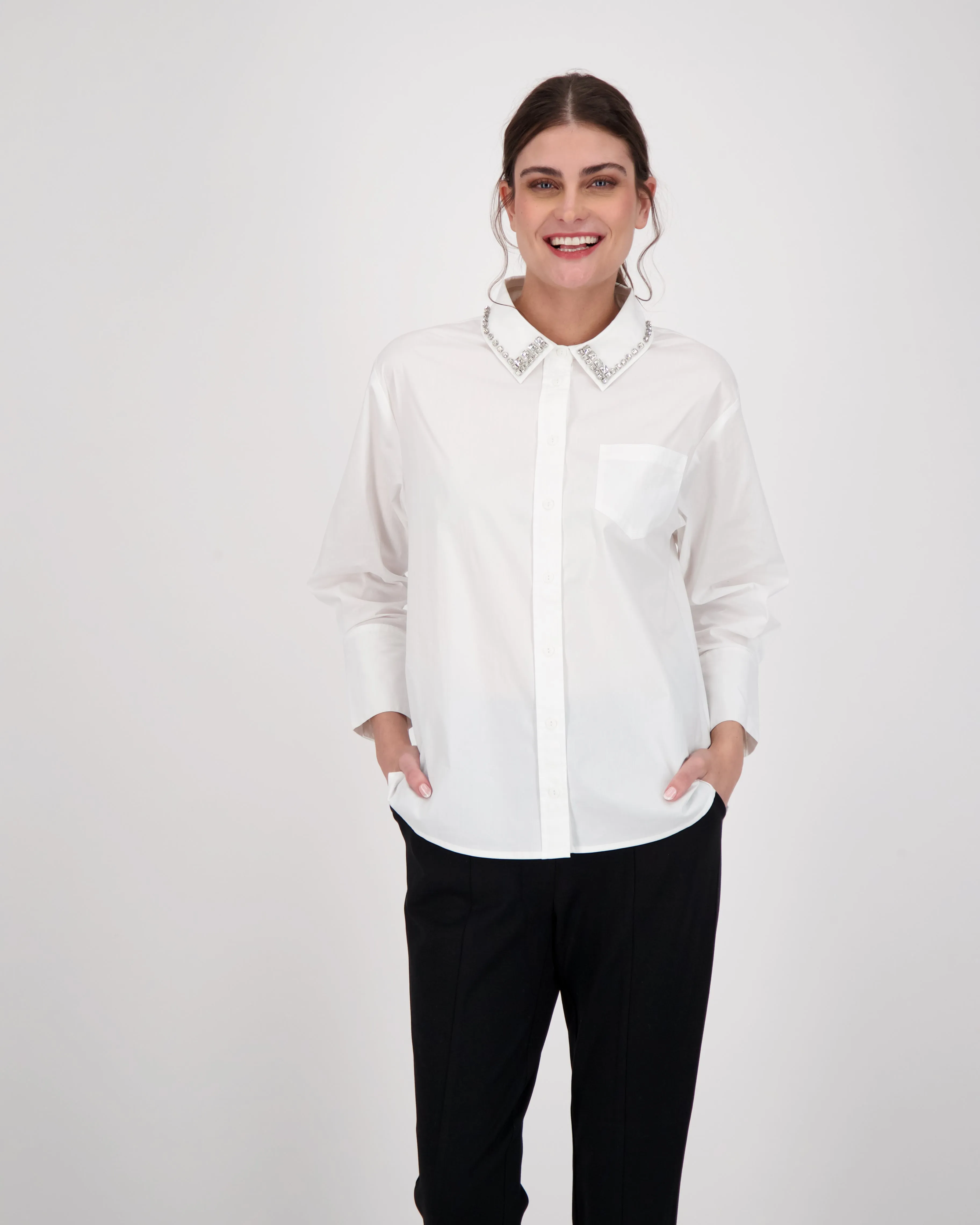 Shirt With Jewelled Collar