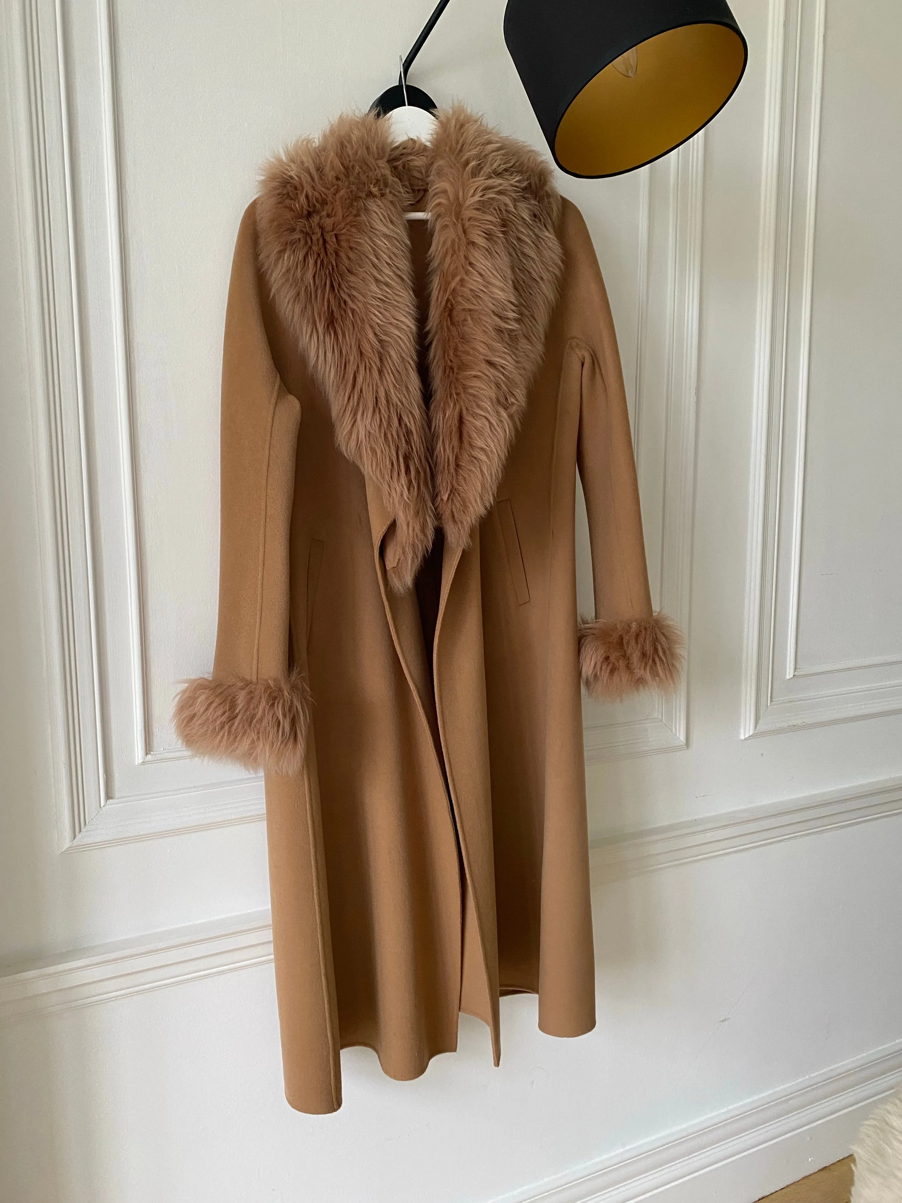 SHOP THE CURATED camel coat with detachable faux fur