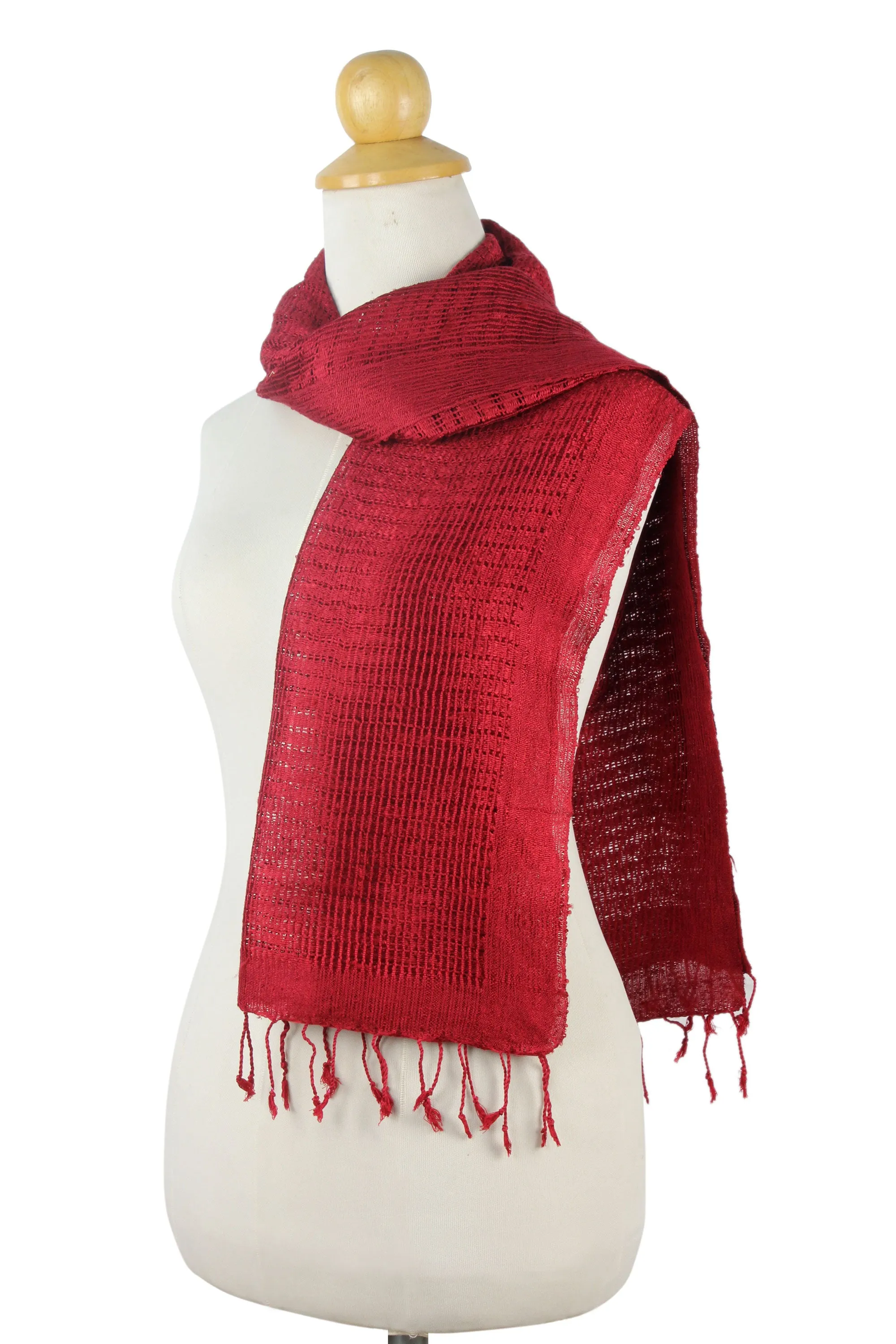 Silk scarf - Blackcurrant Supreme | NOVICA