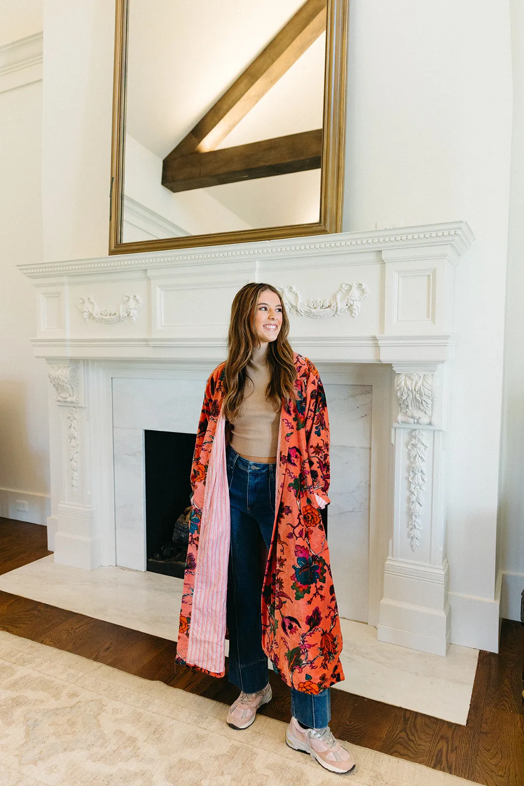 Sissy Collins Velvet Duster - Pink Lady