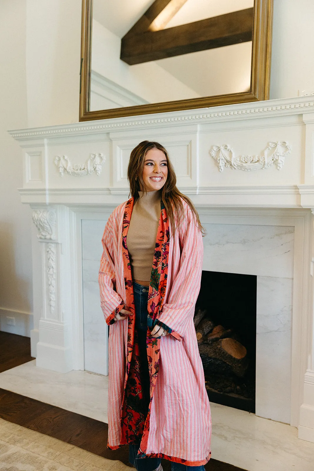 Sissy Collins Velvet Duster - Pink Lady