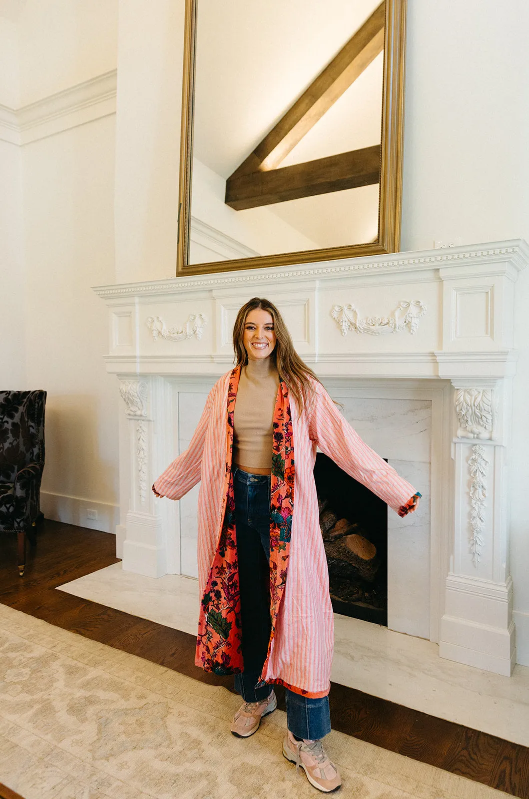 Sissy Collins Velvet Duster - Pink Lady