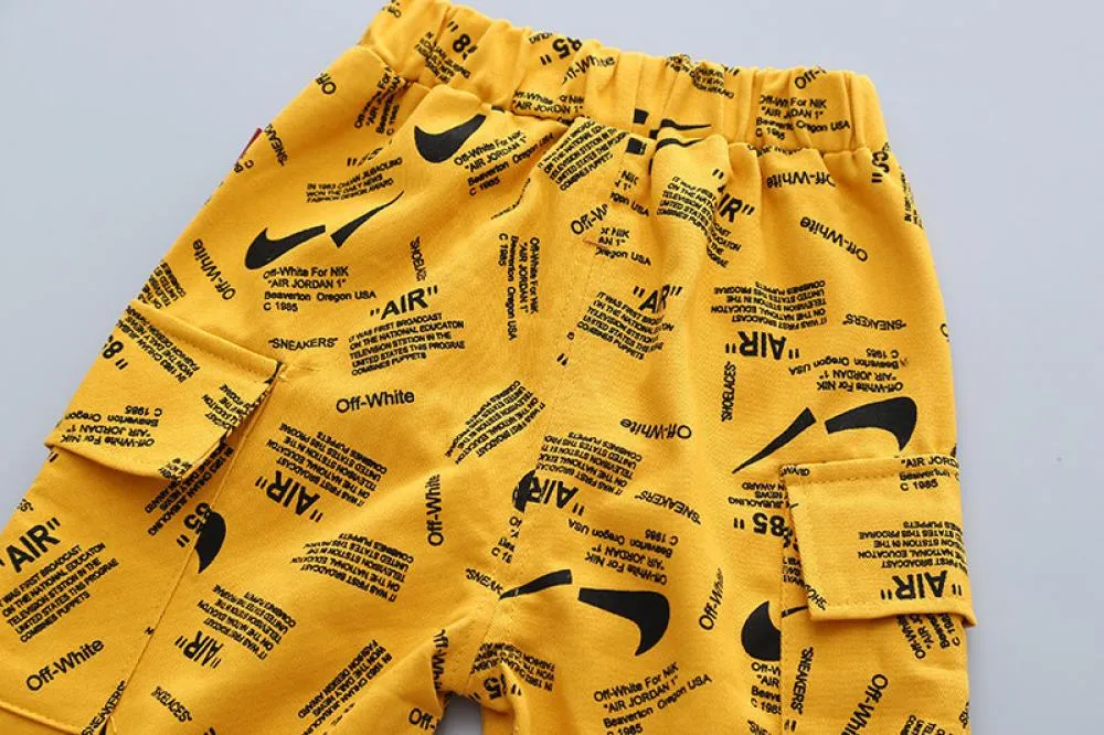 Spring and Autumn Western Style Boys Loose Two Piece Set Wholesale Boys Clothes
