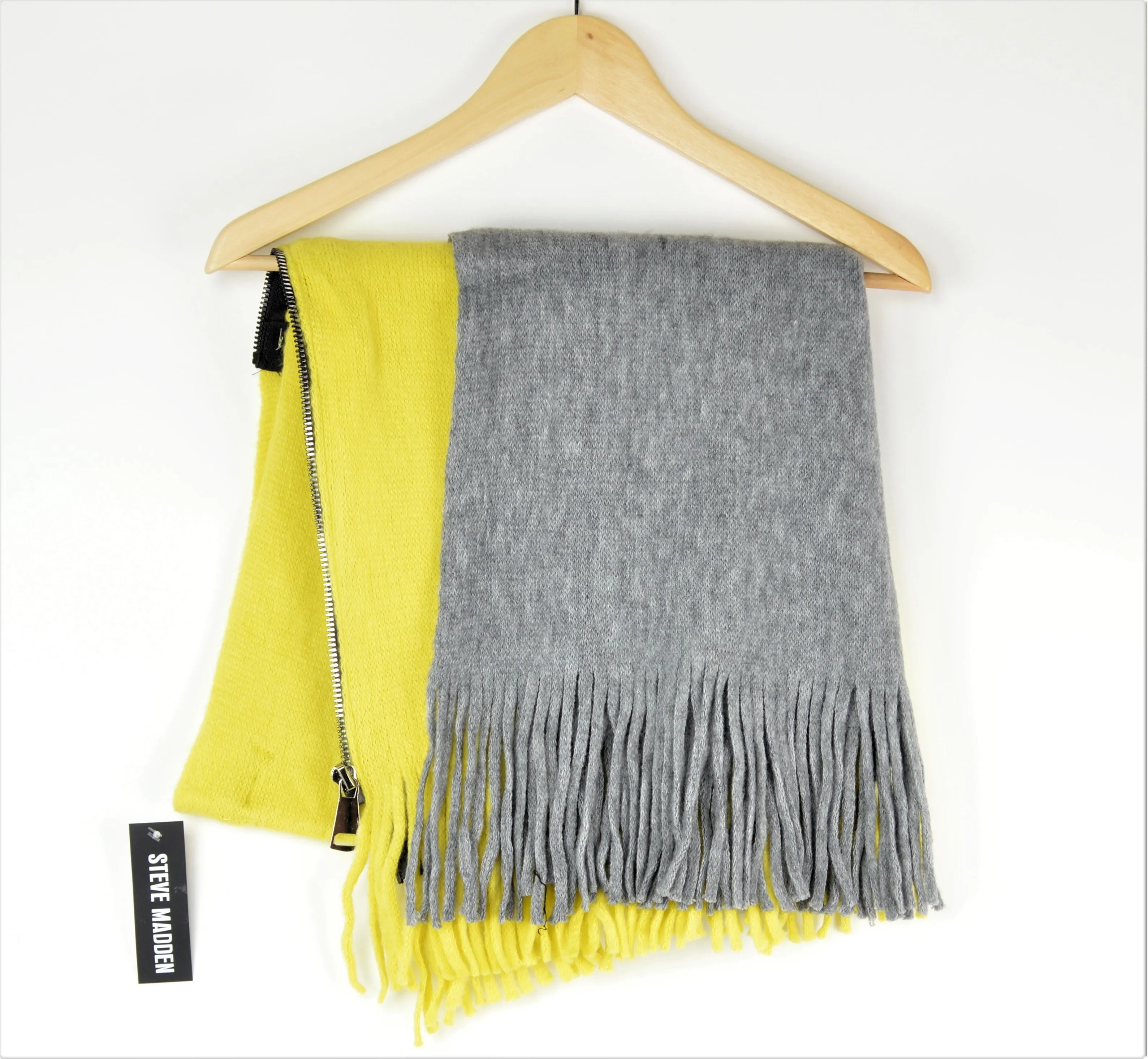 Steve Madden Knit Fringe Wrap/Shawl with Zipper