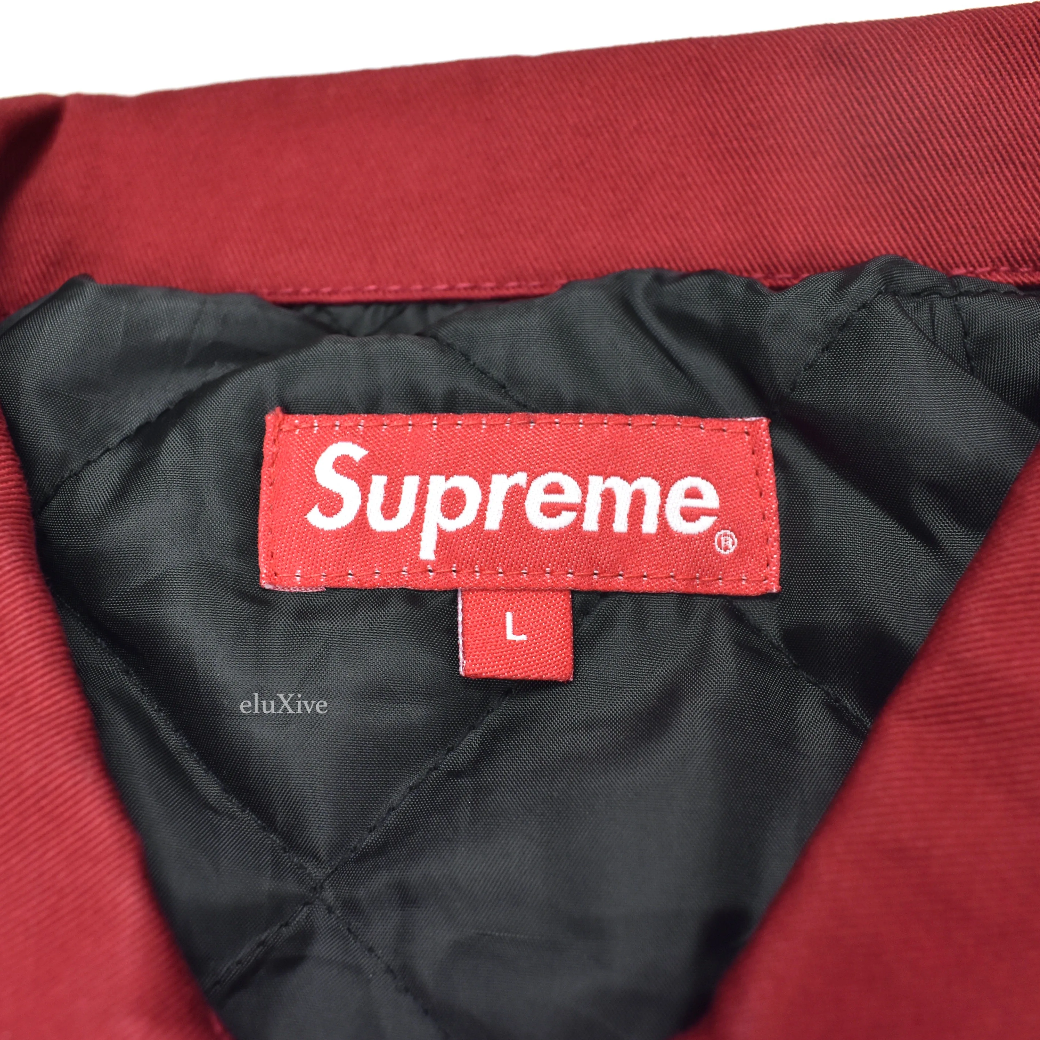 Supreme - Dark Red Dragon Embroidered Work Jacket