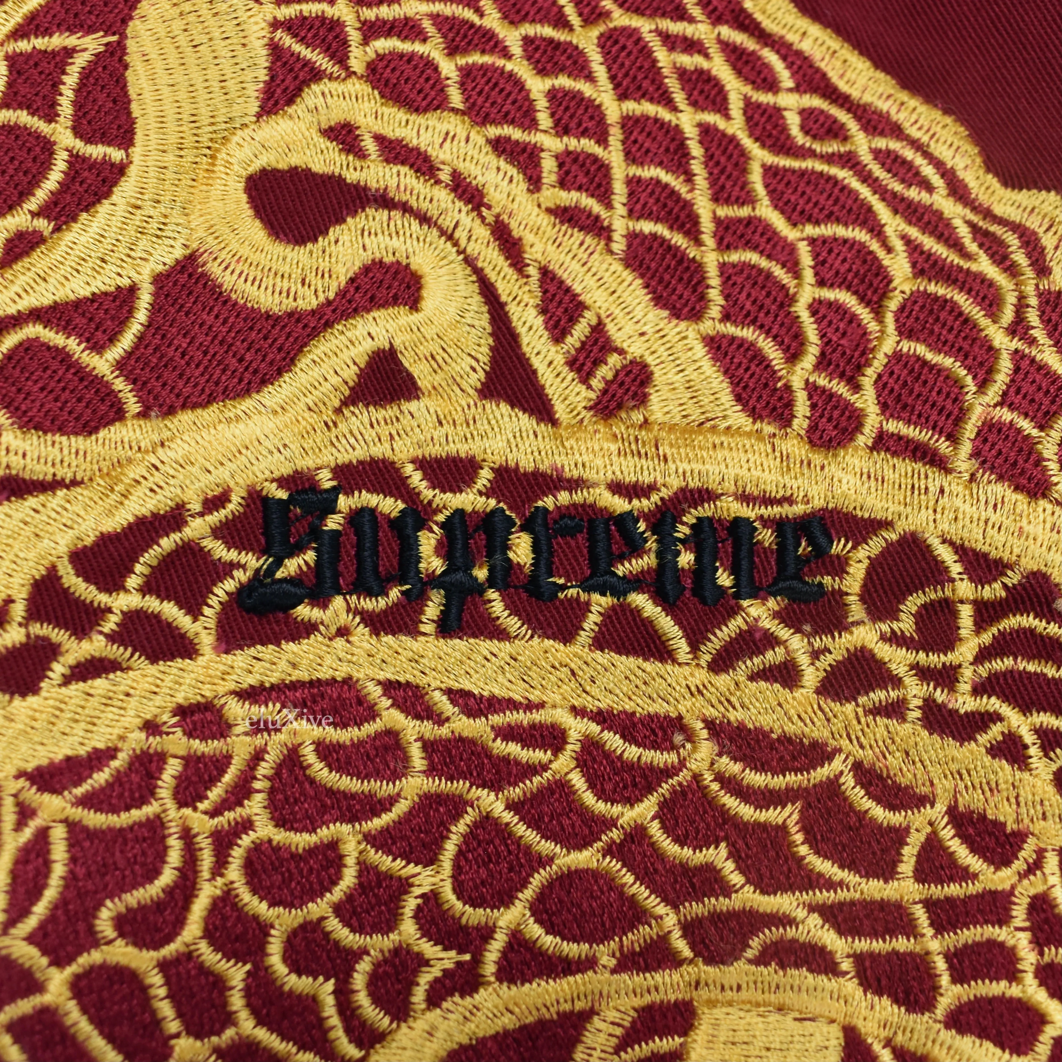 Supreme - Dark Red Dragon Embroidered Work Jacket