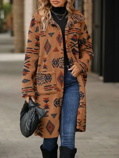 TEEK - Geo Gal Pocketed Coat
