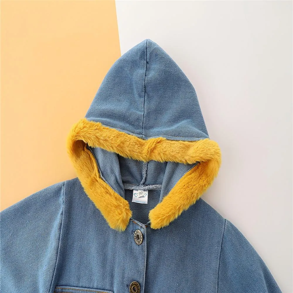 Toddler Girls Autumn Western-style Hooded Coat Wholesale Girls Clothes