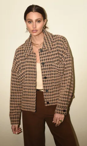 Tristan Houndstooth Cozy Knit Jacket