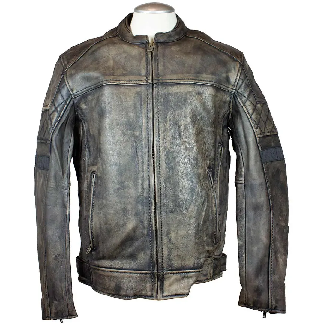 Unik International Men's Reflective Stripe Motorcycle Jacket