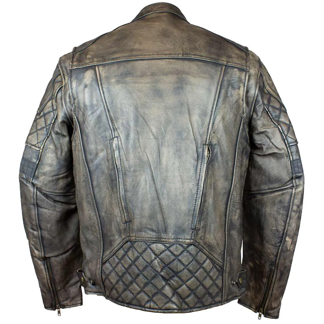 Unik International Men's Reflective Stripe Motorcycle Jacket