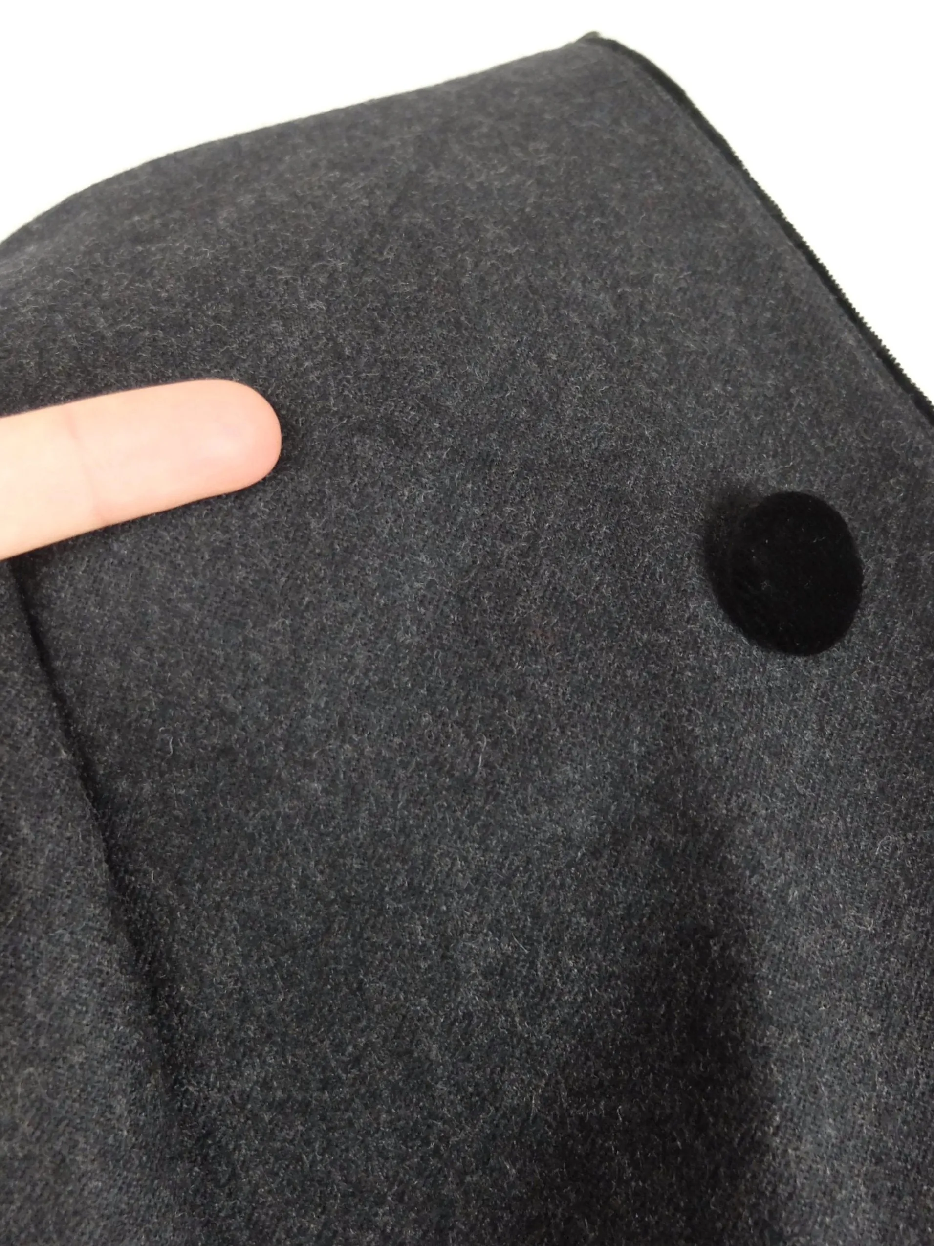 Vintage 80s Avant-Garde Grey Button Down Blazer Jacket with Black Velvet Buttons