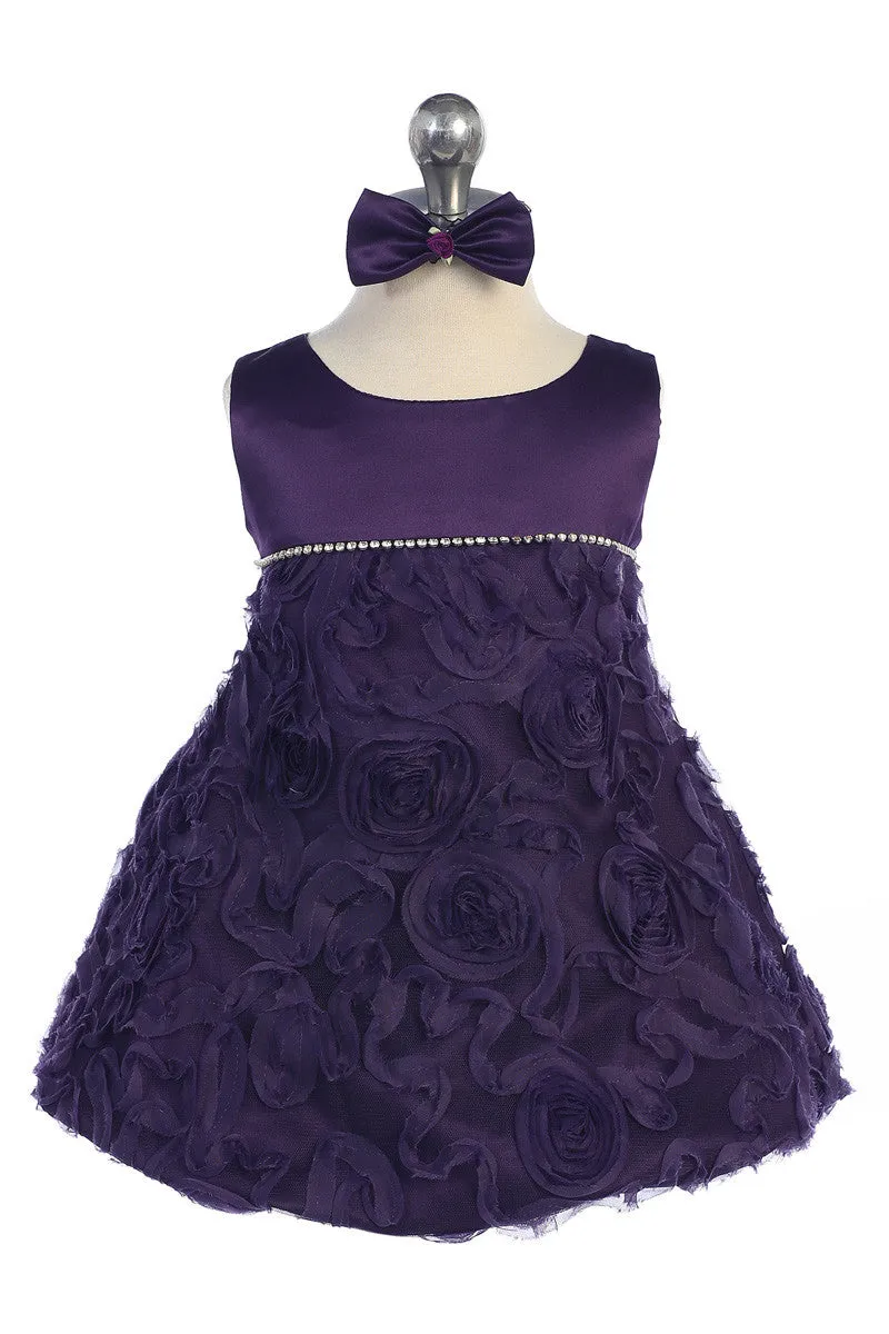 White Rosette Baby Dress B 3446