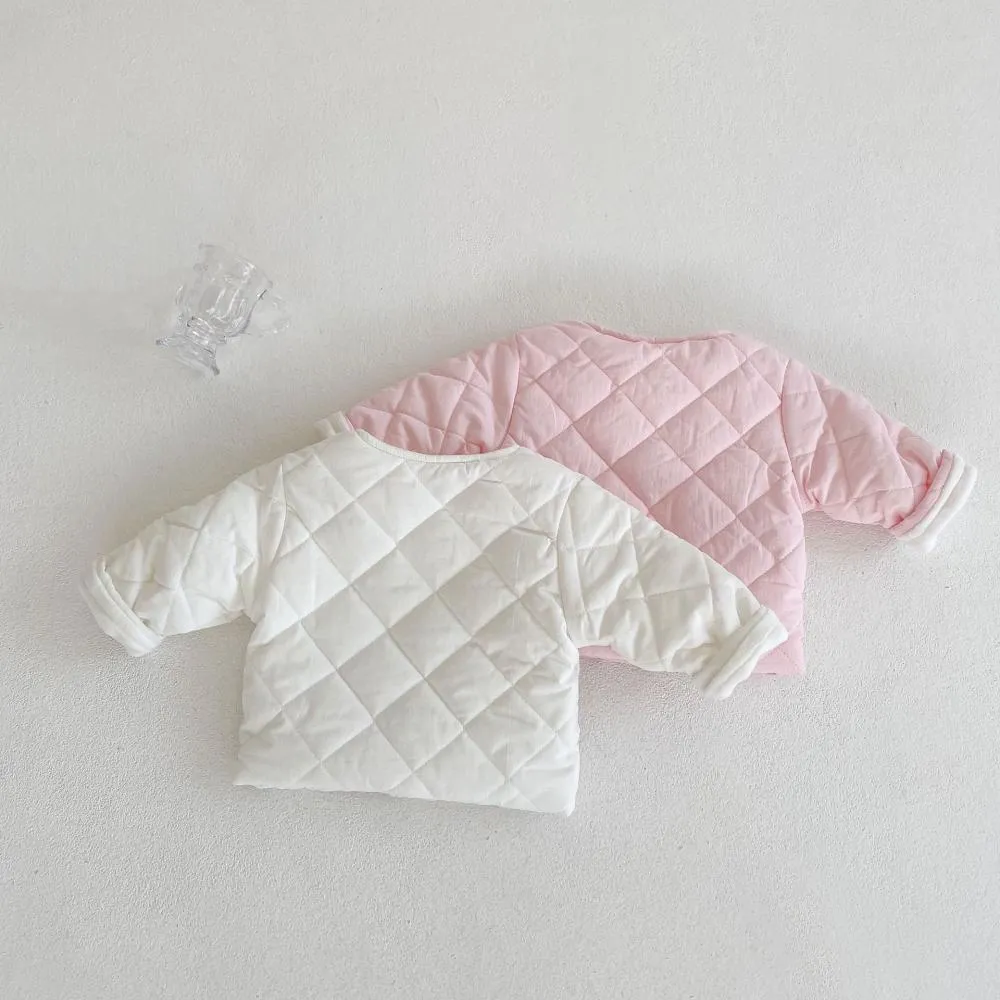 Winter Baby Girl Padded Jacket Thick Embroidered Cardigan Coat Wholesale Girls Clothes