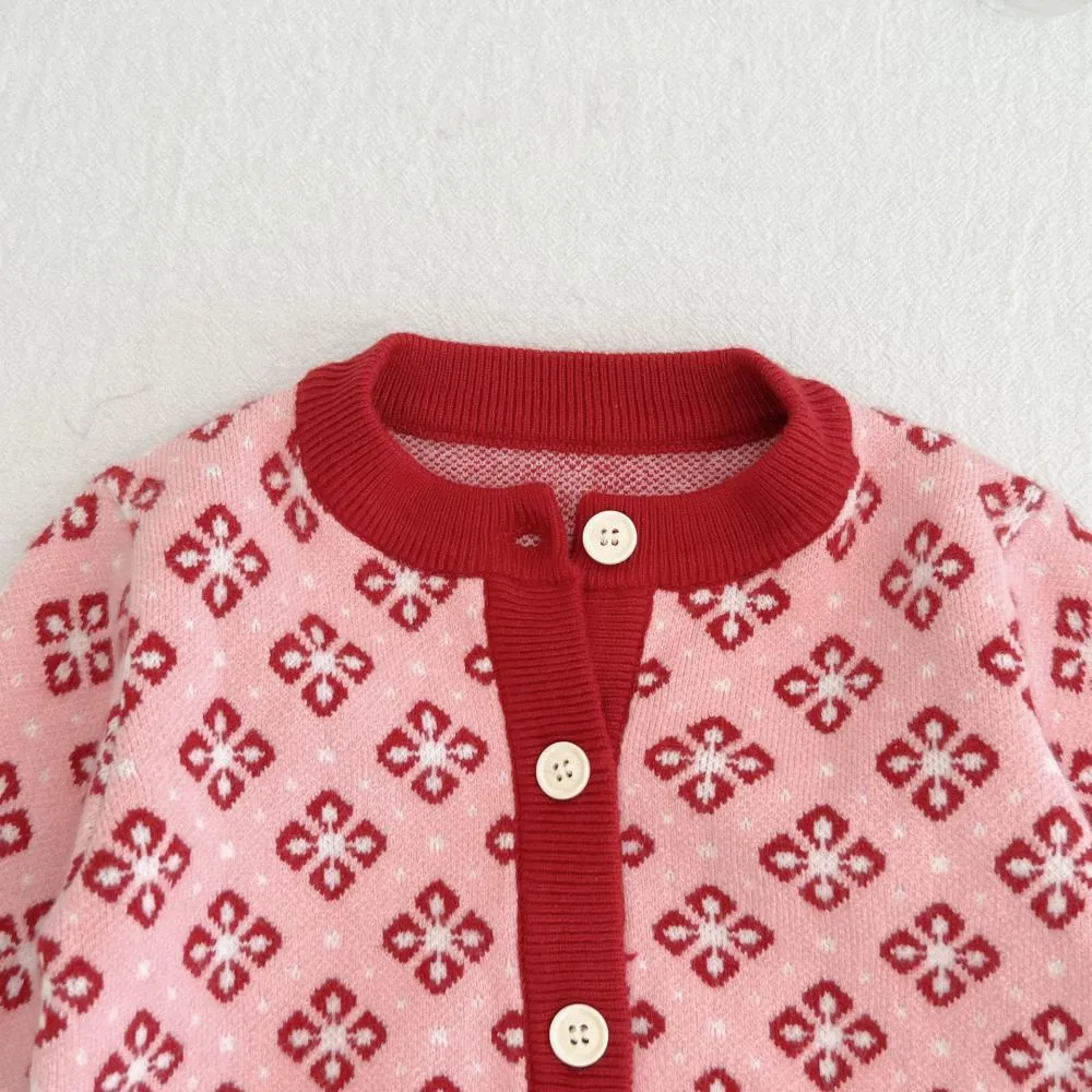 Winter Baby Girls Knit Cardigan Western-style Coat   Shorts Set Wholesale Girls Clothes