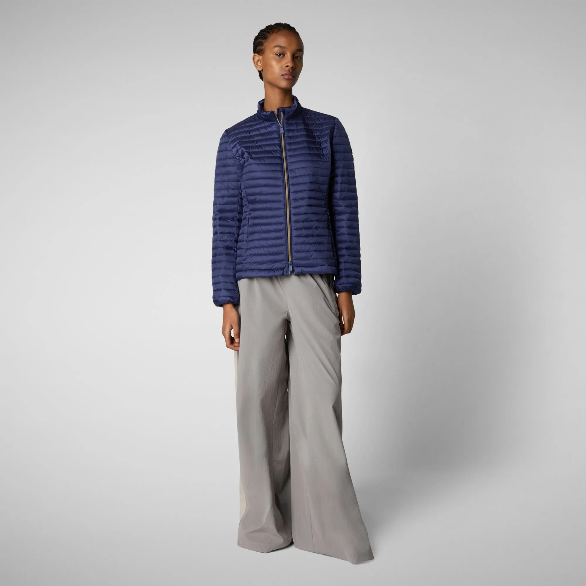 Woman's animal free puffer jacket andreina in navy blue