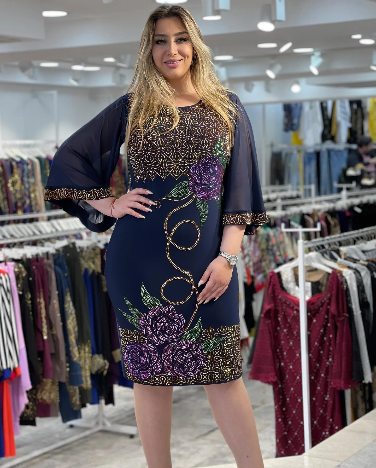 Women evening dress crystal
