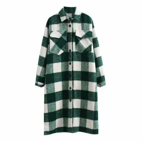 Women Fall Outfits Autumn And Winter Plush Woolen Overcoat Coat Single Breasted Long Shirt