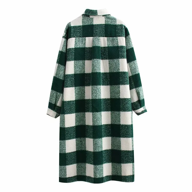 Women Fall Outfits Autumn And Winter Plush Woolen Overcoat Coat Single Breasted Long Shirt