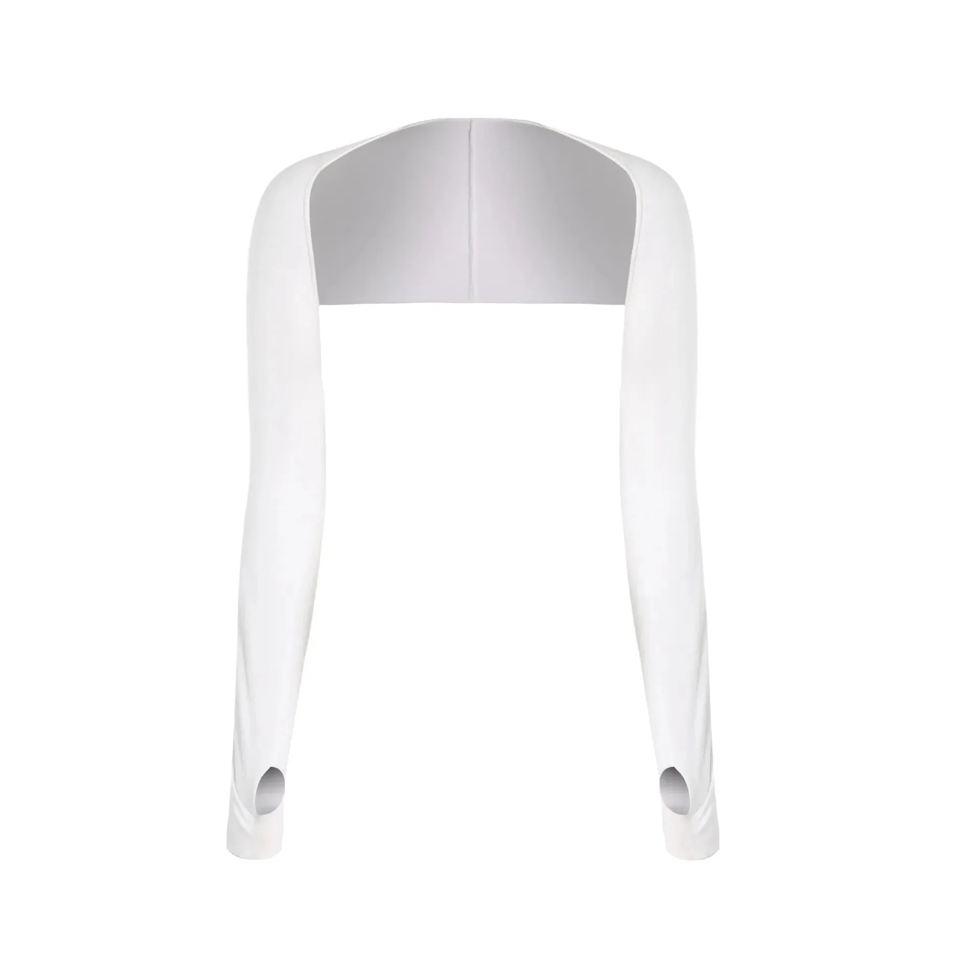 Women Thumbhole Long Sleeve Bolero Shrug Solid Color Open Front Cropped Cardigan Top Slim Fit Sunscreen Jacket
