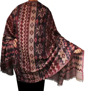 Womens Jamawar Shawl Wrap Wool India Clothing Gift (82 x 42 inches)