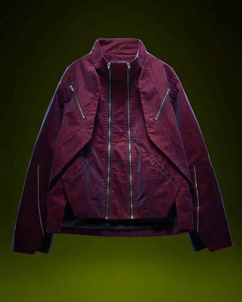 XIPHEVIL Cyberpunk Outfits Unisex Velvet Short Jacket